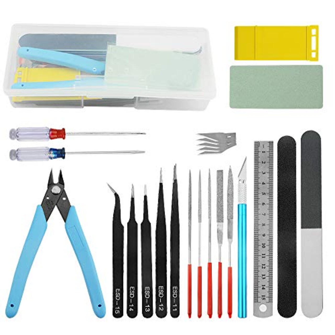 20 PCS Gundam Model Tools Kit Modeler Basic Tools Craft Set Hobby Building Tools Kit for Gundam Car Model Building Repairing and Fixing(I)